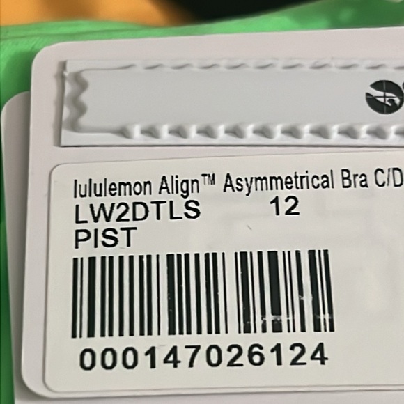 LULULEMON ALIGN ASYMETRICAL BRA C/D GREEN COLOR SSIZE 12 NWT - Picture 4 of 4
